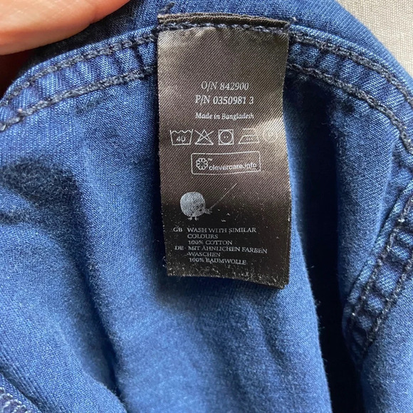 Monki denim jean straight leg crop  overalls Sz 36/ S - Picture 7 of 11